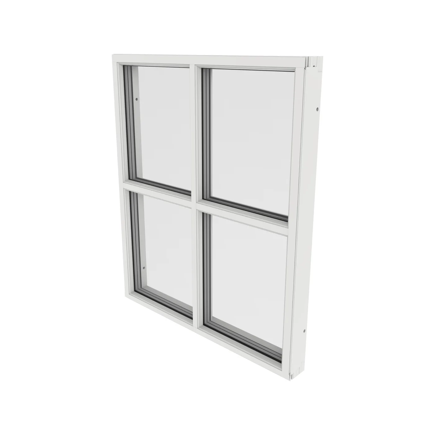Fast fönster 4-luft med en stående och en liggande post — Outline 3-glas Alu